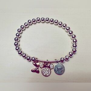Disney Beaded Minnie Mouse Themed Stretch Bracelet - NWOT